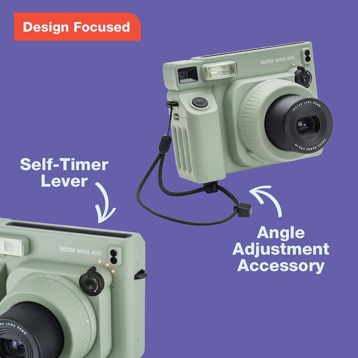 FUJIFILM INSTAX WIDE 400 Instant Film Camera, Green