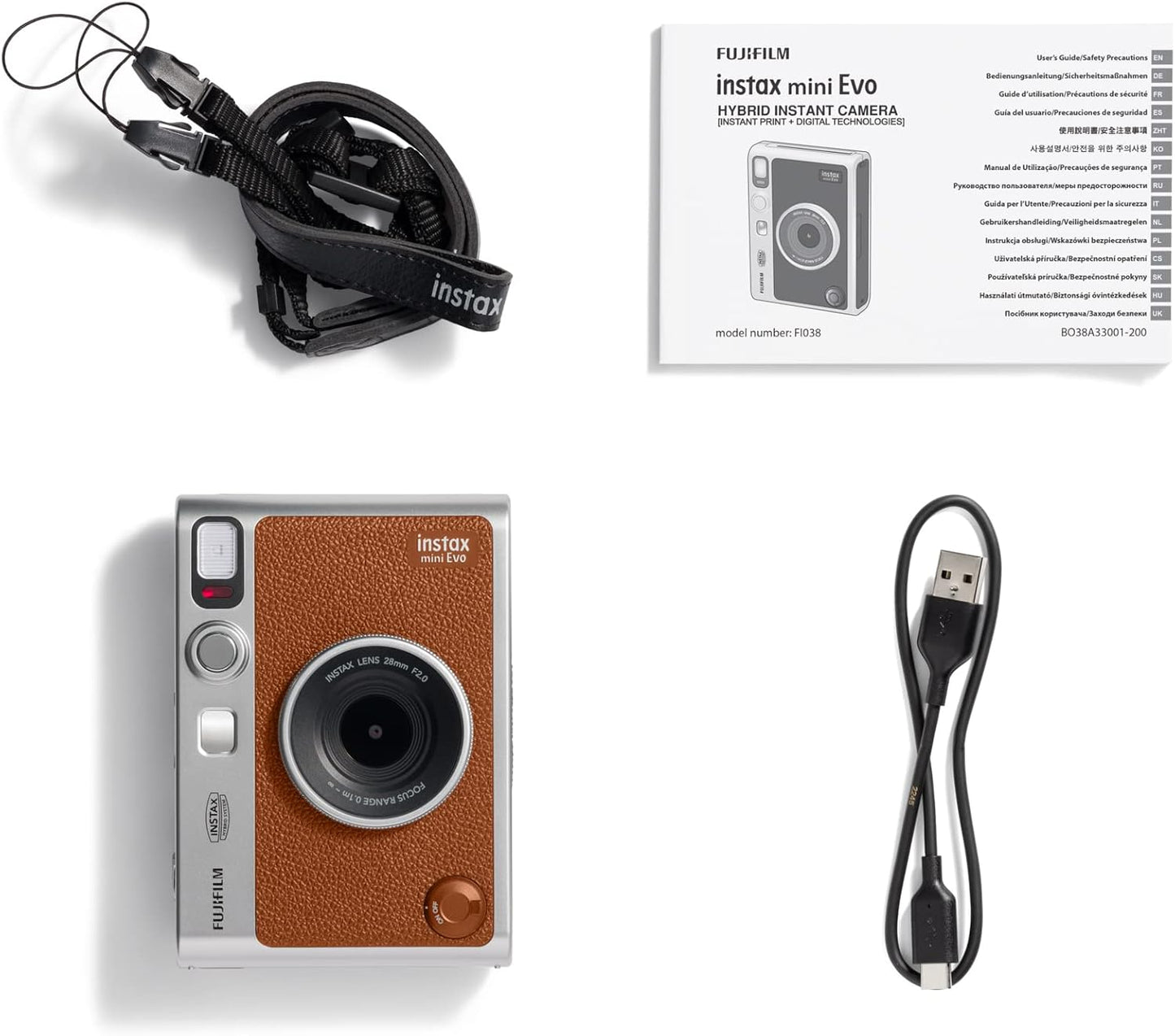 Fujifilm INSTAX Mini Evo Hybrid Instant Camera - Brown