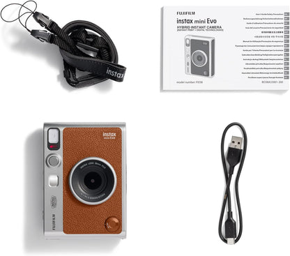 Fujifilm INSTAX Mini Evo Hybrid Instant Camera - Brown