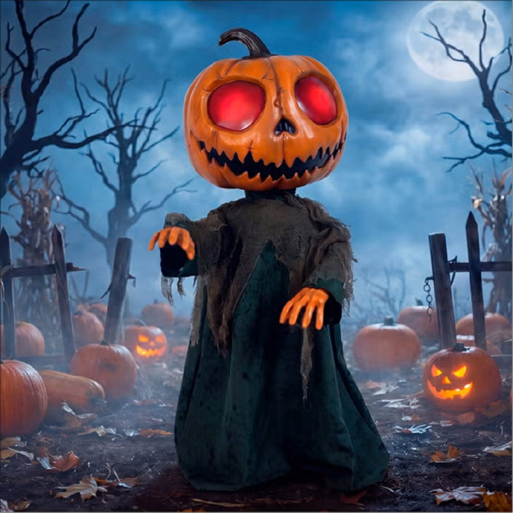 3ft Animated Lil Monster Halloween Decoration with LED Eyes, Spooky Sounds & Motion