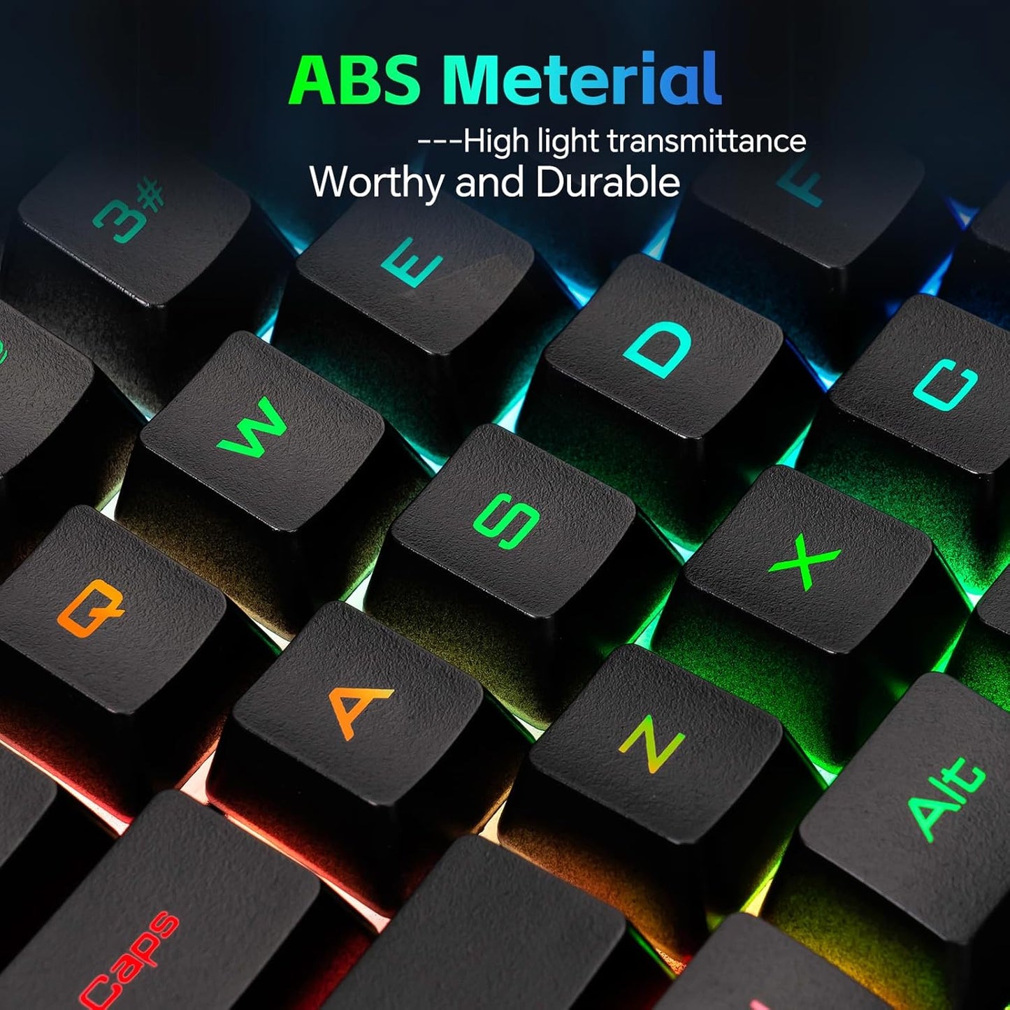 One-Handed RGB Gaming Keyboard Mouse Combo with USB Splitter