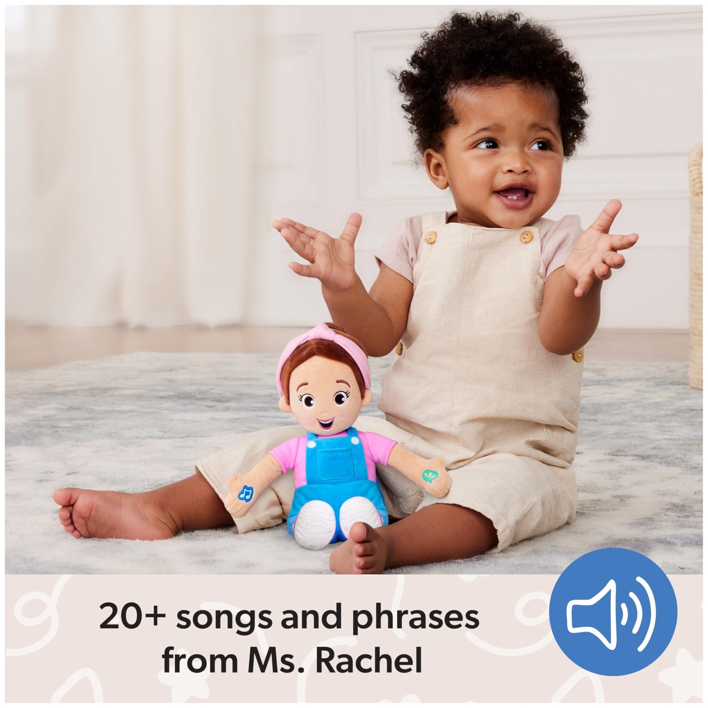 Ms. Rachel Official Speak & Sing Doll, 16” Tall Interactive Toy with 4 Songs & 16+ Phrases
