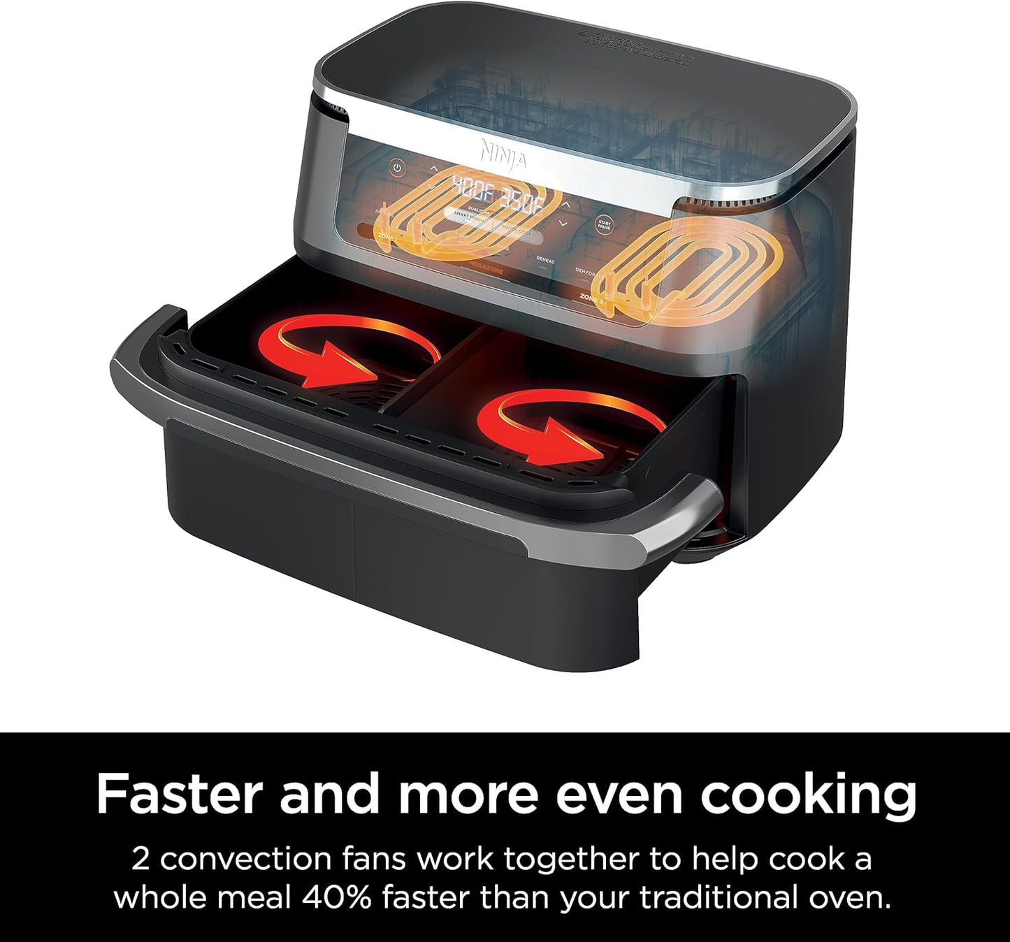 Ninja Foodi FlexBasket Air Fryer with 10.41 L (11 qt.) MegaZone