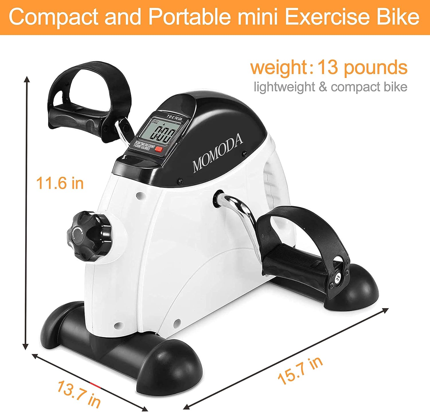Pedal Exerciser Mini Exercise Bike for Leg and Arm Low Impact Exercise Light Weight and Portable Home Exerciser