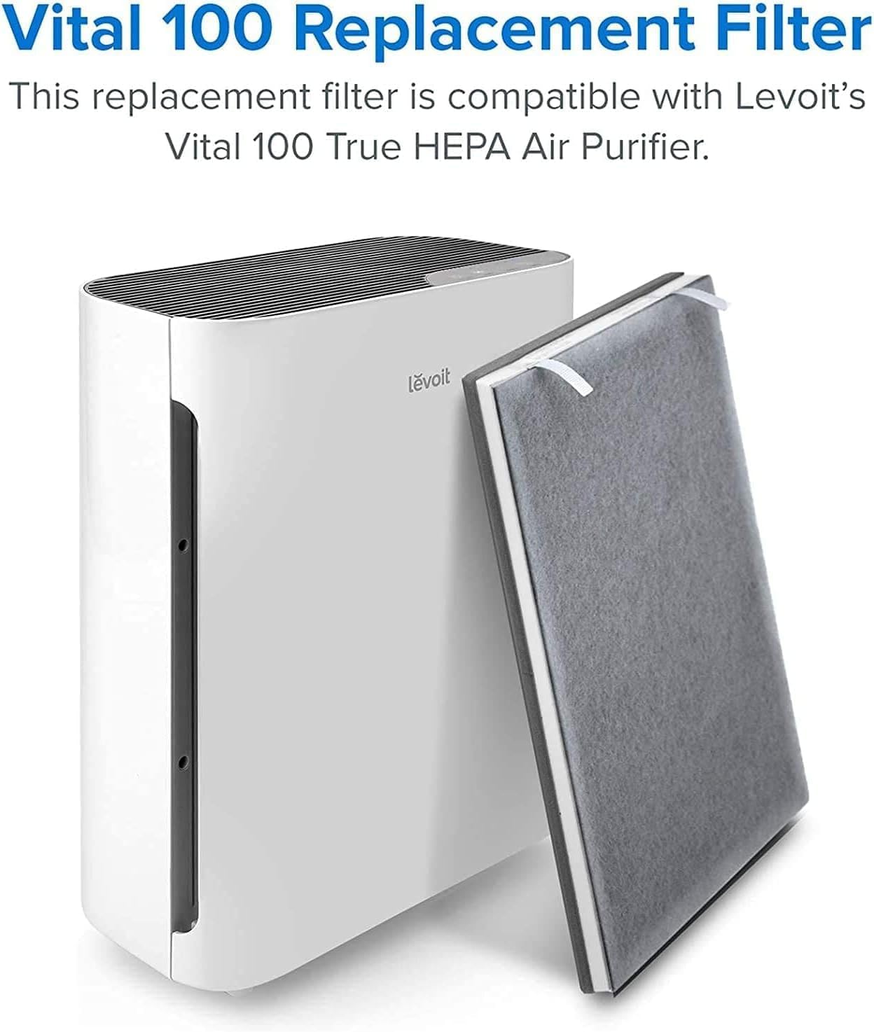 Levoit Vital 100 Air Purifier for Large Rooms – 3-Stage Filtration, Washable Pre-Filter, HEPA & Carbon Filter for Allergies, Smoke & Pet Hair