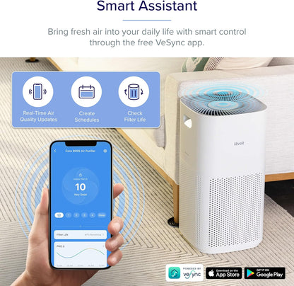 LEVOIT Air Purifiers for Large Room Home up to 3175 Sq Ft,Smart WiFi Alexa Control,PM2.5 Monitor,H13 True HEPA Air Filter Removes 99.97% of Particles,Pet Allergies,Smoke,Dust,Sleep