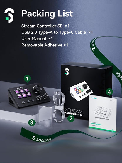 SOOMFON Stream Controller SE – 6-Key LCD Stream Deck for PC & Mac