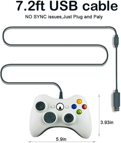Reiso Xbox 360 Wired Controller 2-Pack – USB Gamepad for Xbox 360 & PC