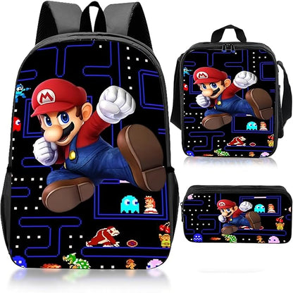 Kids Backpack Set with Lunch Bag & Pencil Case – Cartoon Toddler School Bag