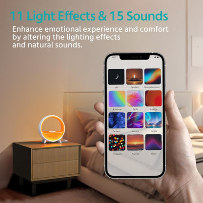 Sunrise Alarm Clock, Arches Wake Up Light - White Noise Machine, Bluetooth Speaker, Night Light - Alexa Compatible, Touch/Button/App Control