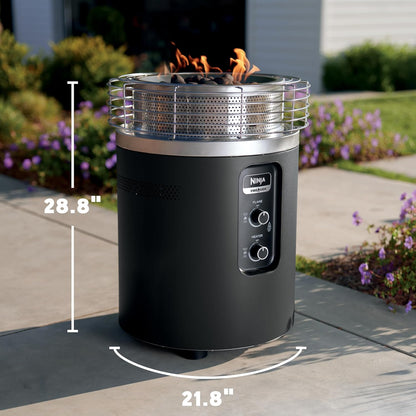Ninja Fireside360 OF101C Smokeless Outdoor Fire Pit & Patio Heater, 80,000 BTU Propane Heater with Flame & Heat Modes