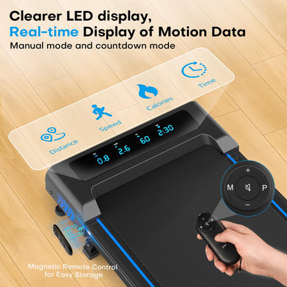 4-in-1 Walking Pad Treadmill with 9% Incline, 2.5HP Brushless Motor, 6.2 MPH Speed, 12 HIIT Programs, LED Display & Remote Control, 330 lb Capacity