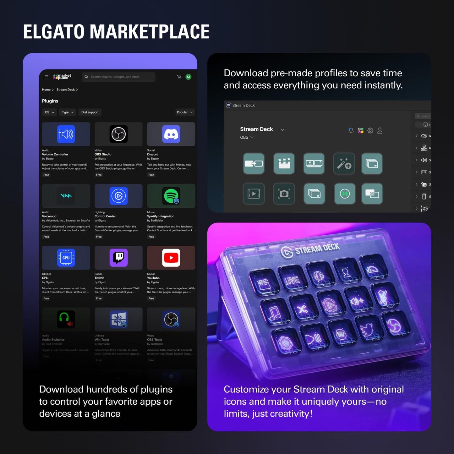 Stream Deck MK.2 White – 15-Key Macro Studio Controller for Streaming & Content Creation
