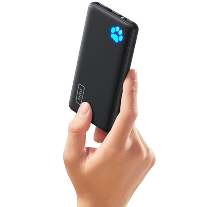 10000mAh Slim USB-C Power Bank with Fast Charging & Flashlight