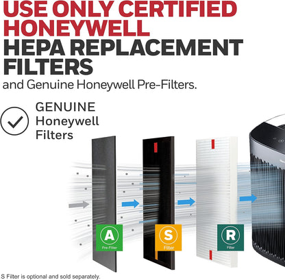 Honeywell Insight HPA5150WC True HEPA Air Purifier Medium to Large Rooms, Cleans Up To 998 Sq Ft, Allergen Remover, Captures 99.97% of Microscopic Allergens, White