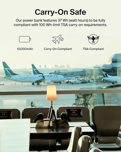 Belkin Slim USB-C Power Bank 10,000mAh – 20W Fast Charging, Dual USB-C, Digital Display