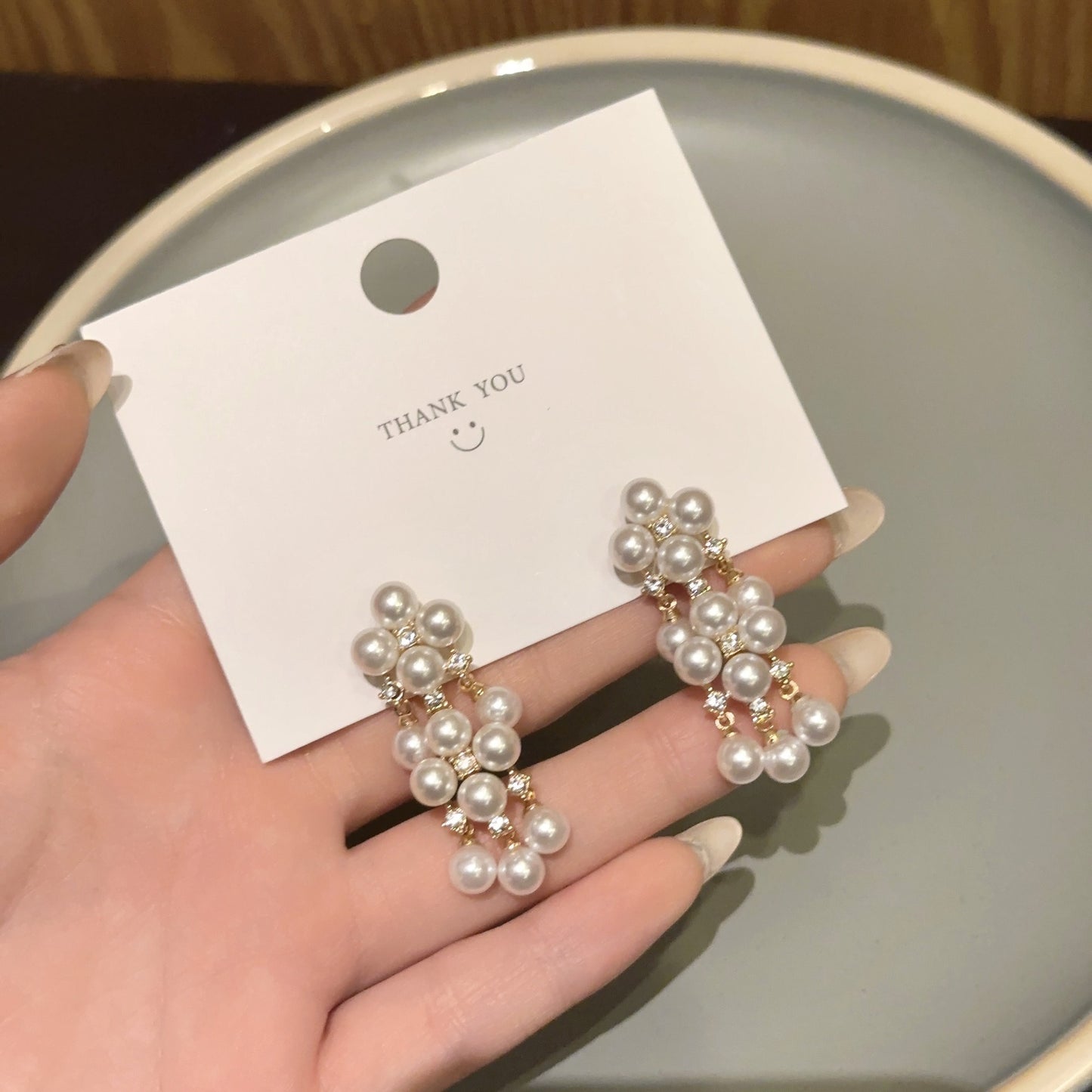 Pearl earrings for women's high-end feel earrings