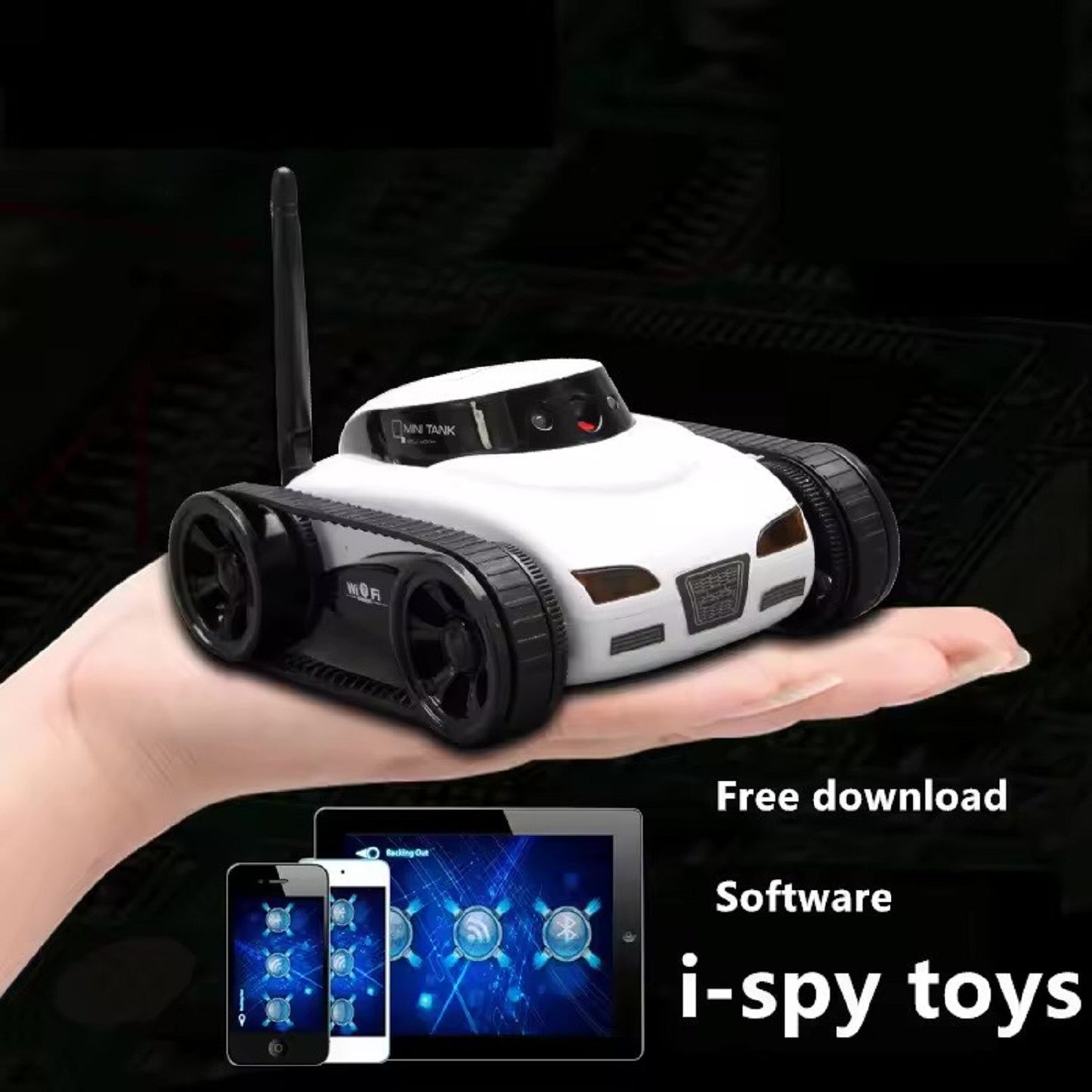 Mini Wi-Fi Spy Tank Car with Live Camera – 30W Pixel Wireless Control via iPhone, iPad, iPod – Remote Control Toy Vehicle