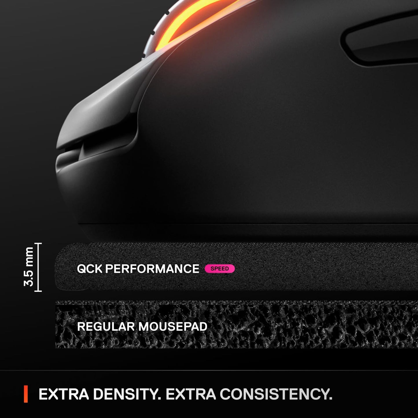 SteelSeries QcK XL Performance Control Gaming Mousepad — Extra Density for a Smooth Glide — Low-Profile Edge Stitching — Non-Slip Neoprene Rubber Base — 15.75 x 34.43 inch — FPS, MOBAs, RTS, MMO