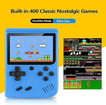 ULTREND Retro Handheld Game Console - 400 Classic Games, 3.0-Inch Screen, Rechargeable (Blue)