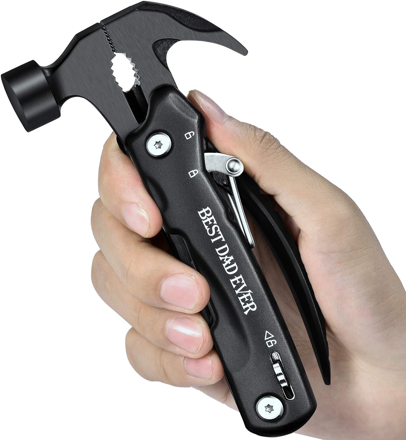 All-in-One Tools: 12-in-1 Mini Hammer Multitool - Father's Day Gifts from Kids - Cool Gadgets & Birthday Presents for Dad