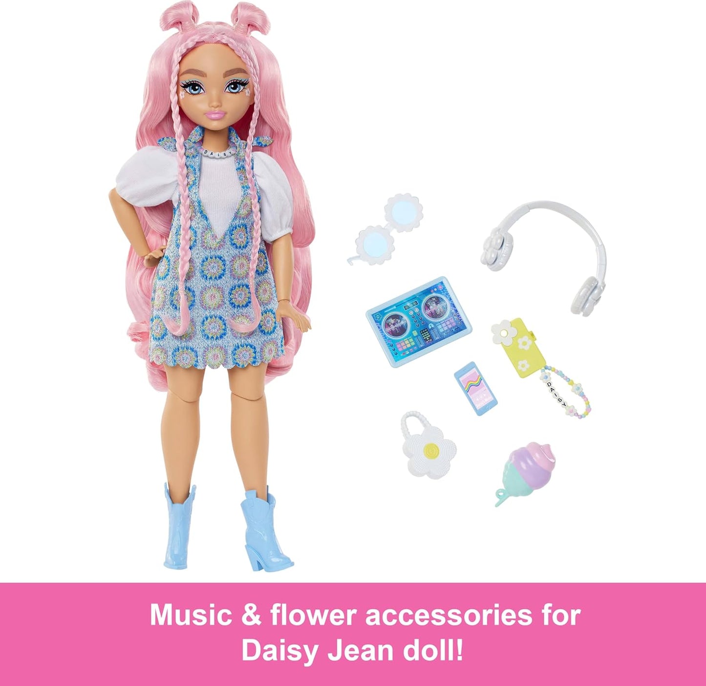 Barbie Dream Besties, Daisy Jean Fashion Doll with 9 DJ & Music Themed Pieces