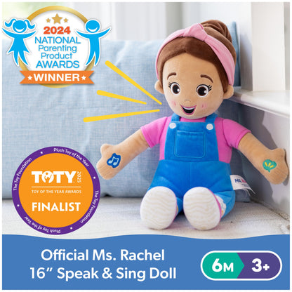 Ms. Rachel Official Speak & Sing Doll, 16” Tall Interactive Toy with 4 Songs & 16+ Phrases