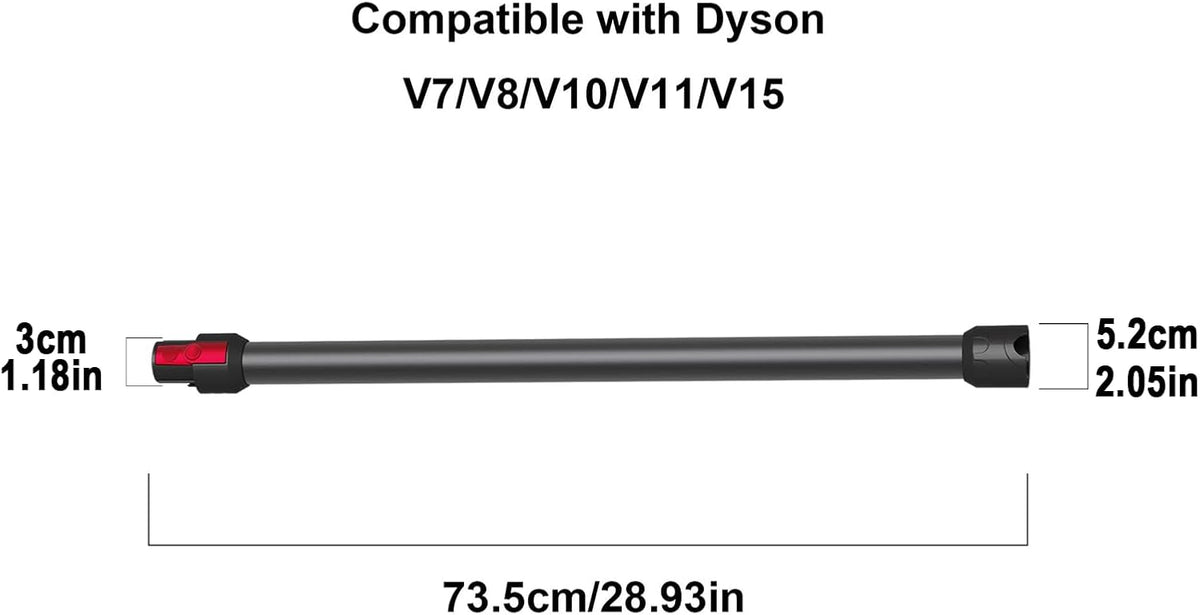 Quick Release Wand Replacement for Dyson V7, V8, V10, V11 & V15 Cordless Vacuums, 28.43" Extension Tube, Iron