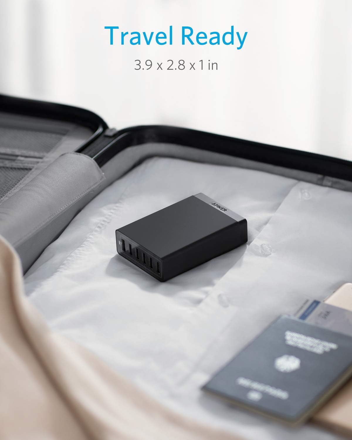 Anker USB Wall Charger, 60W 6 Port USB Charging Station, PowerPort 6 Multi USB Charger for iPhone XS/Max/XR/X/8/7/Plus, iPad