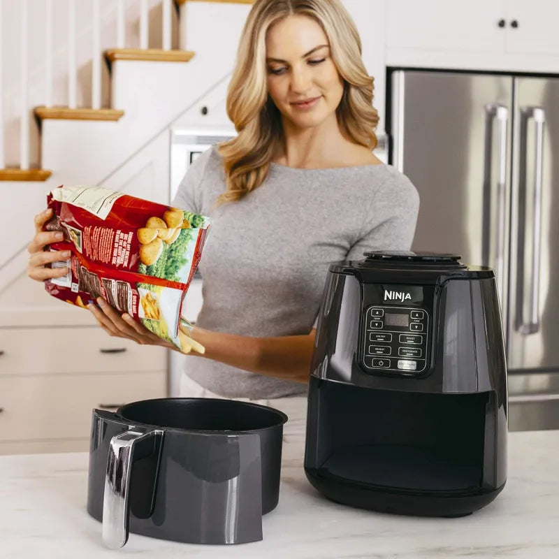 Ninja AF100C Air Fryer, 4-Qt Capacity, Non-Stick, Air Fry, Roast, Reheat, Dehydrate, Charcoal Grey (Canadian Version)