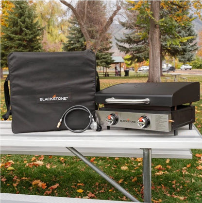 Blackstone Original 22” Tabletop Pre Seasoned Griddle with Hood Bundle