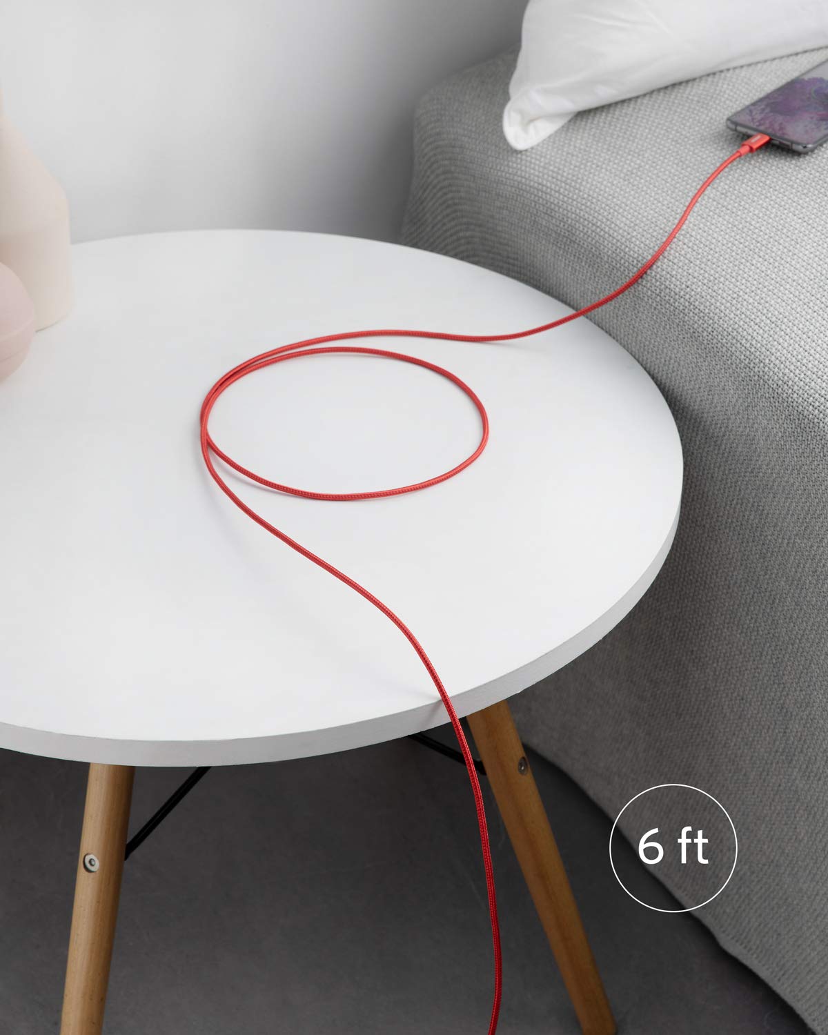 Anker USB C to USB C Cable, Type-C 60W Fast Charging Cable (6FT, 2Pack) for iPhone 17/16 Series, iPad mini 6 (Red)