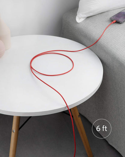 Anker USB C to USB C Cable, Type-C 60W Fast Charging Cable (6FT, 2Pack) for iPhone 17/16 Series, iPad mini 6 (Red)