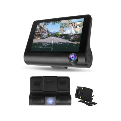 ULTREND 3-Way Car DVR Dashcam - 4" Dual Lens HD, 32GB SD Card, G-Sensor