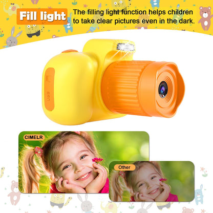 Digital Camera for Kids, 600mAh Battery, 30 Cartoon Frames and 6 Color Filters, HD 1080p Video Camera for Girls and Boys with 32GB SD Card.