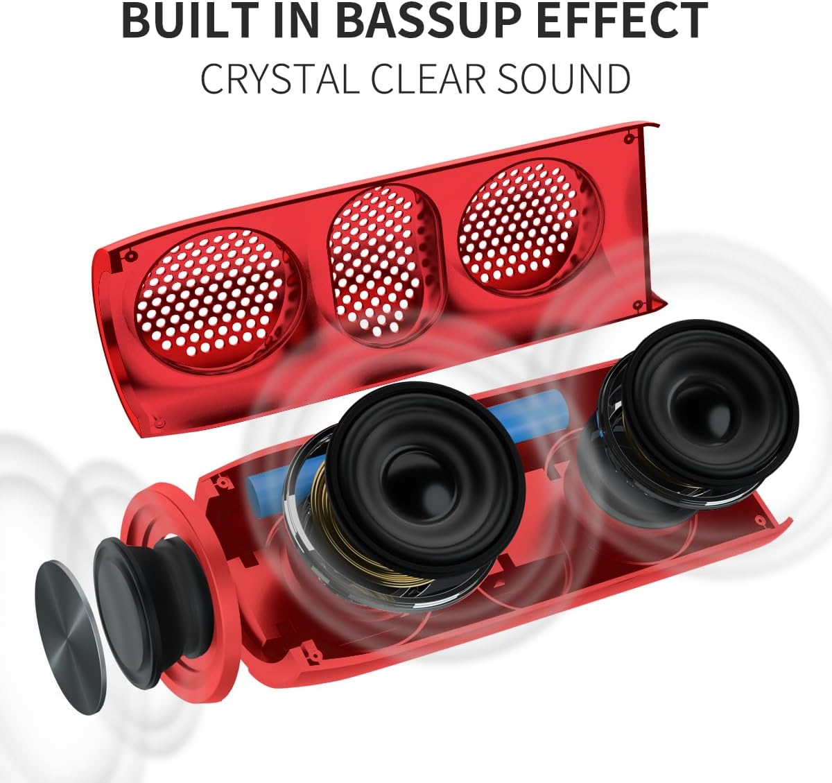 Bluetooth Version 5.0 Portable Booming Bass, 30H Playtime Waterproof Speaker