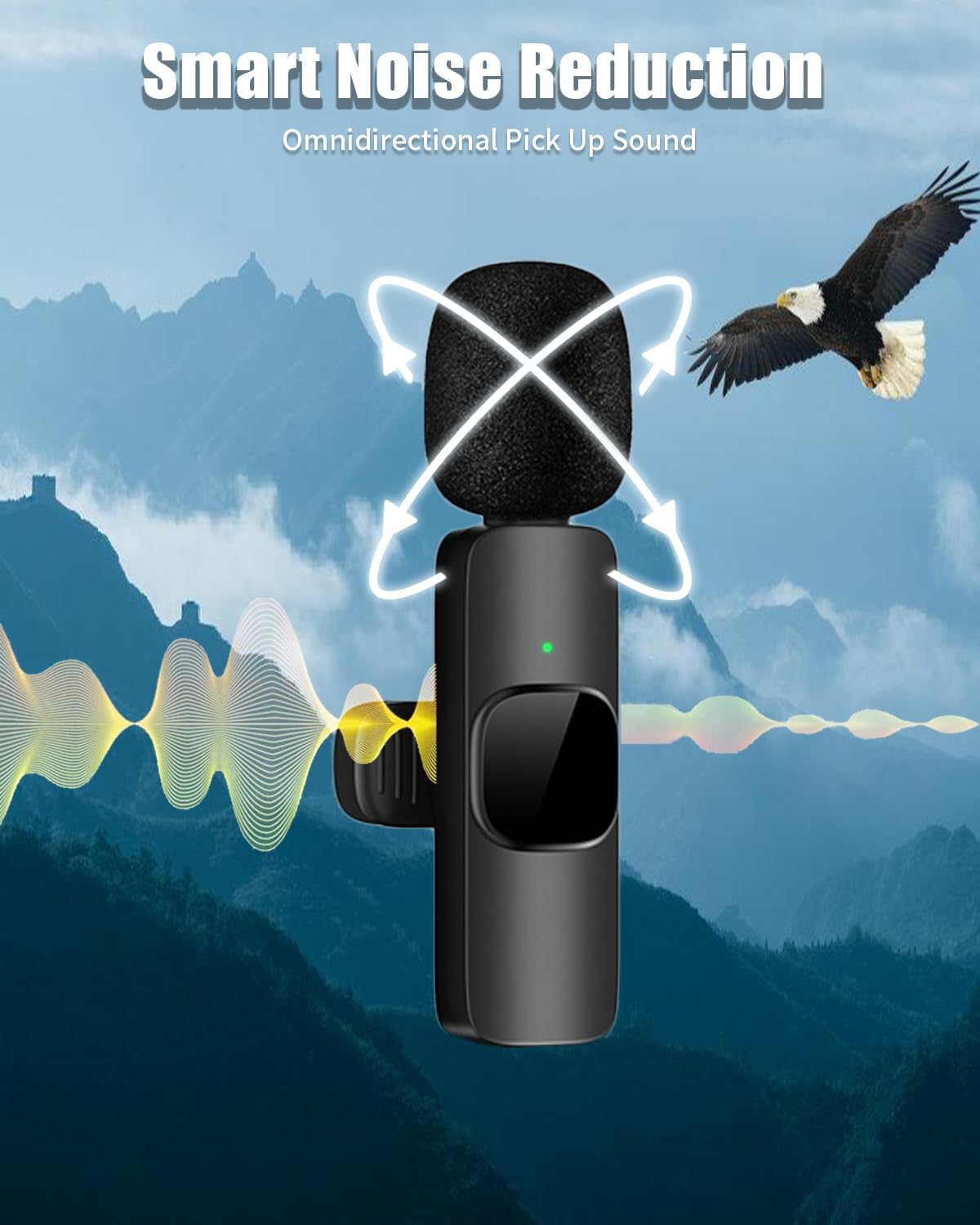 ULTRENDS Wireless Lavalier Dual Microphone – Plug & Play for iPhone/iPad | Micro-Cravate Sans Fil Double avec Connecteur Lightning