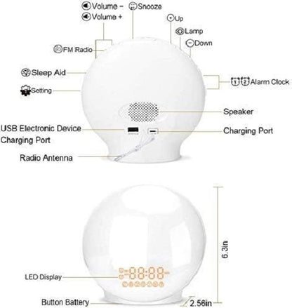 Sunrise Alarm Clock Wake Up Light, Dekala Alarm Clocks for Bedrooms, Sunrise Simulation, Noise Sound Machine, Sleep Mode, Dual Alarms, FM Radio, Snooze, 15 Smoothing Sounds