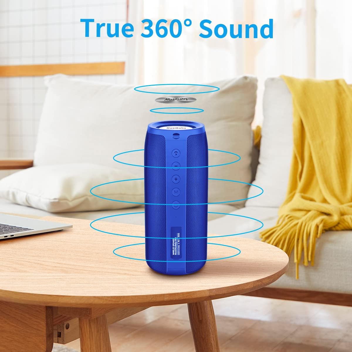 Bluetooth Version 5.0 Portable Booming Bass, 30H Playtime Waterproof Speaker