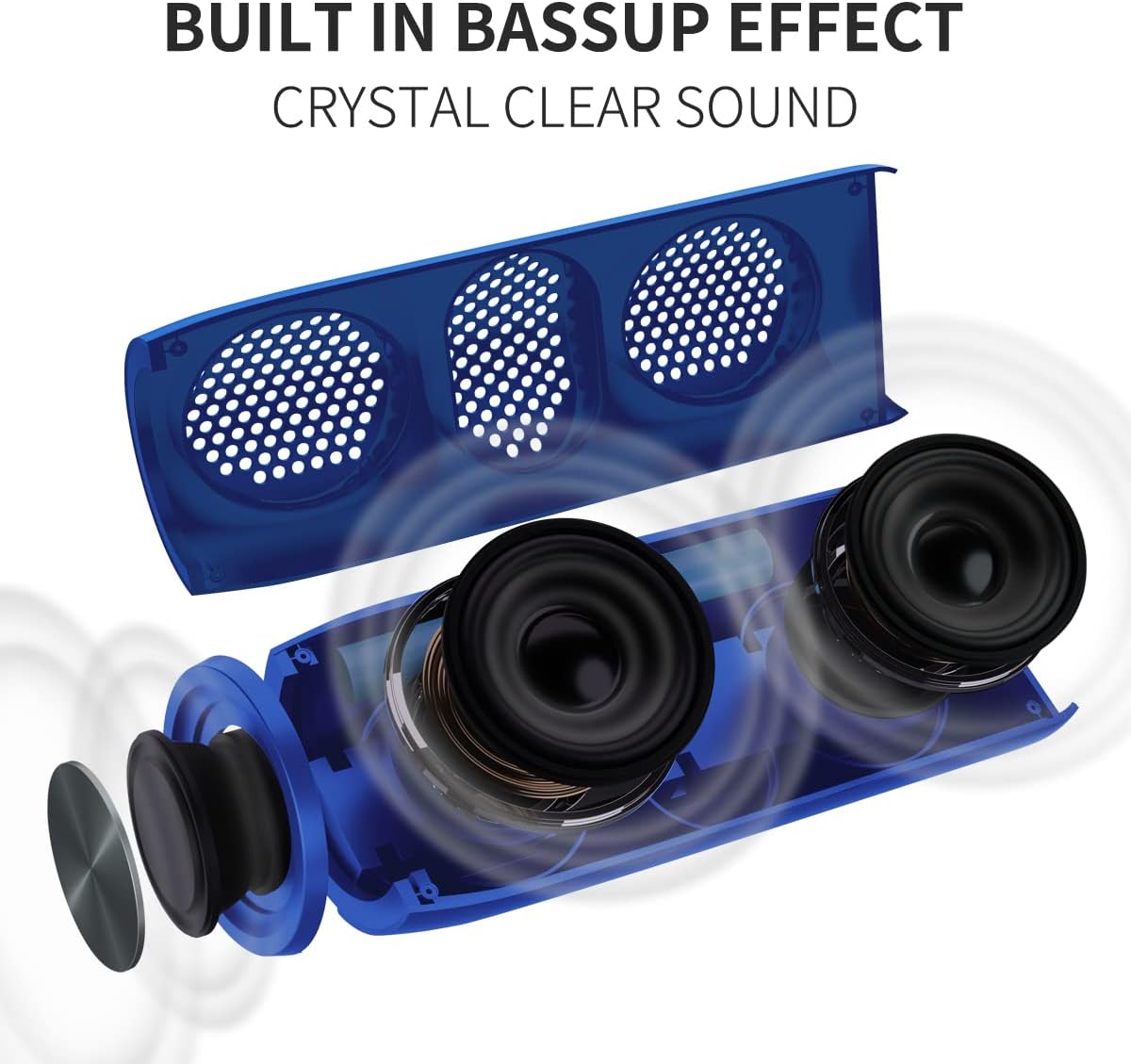 Bluetooth Version 5.0 Portable Booming Bass, 30H Playtime Waterproof Speaker