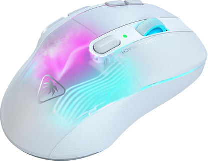 Kone XP Air Wireless Ergonomic RGB Gaming Mouse, Bluetooth, 19K DPI Optical Sensor, 100-hour Battery & Charging Dock, 29 Programmable Inputs, 4D Wheel