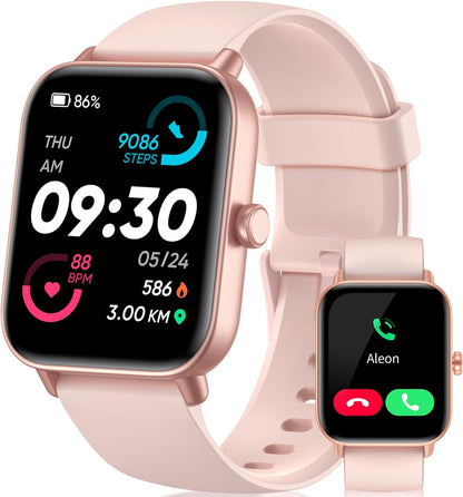Gleam Up Smart Watch - Fitness Tracker, Heart Rate Monitor, IP68 Waterproof (Pink)
